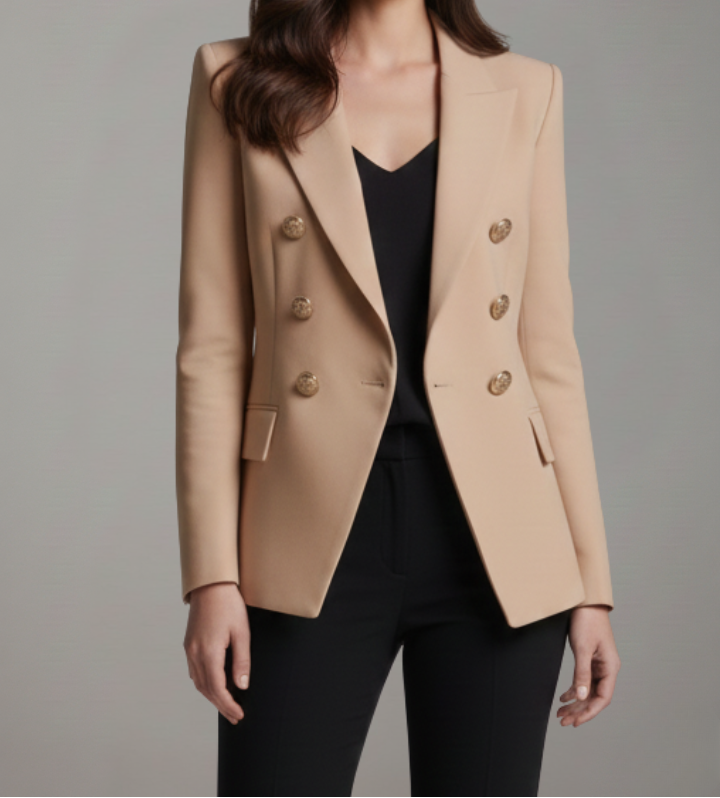Rebecca | Double-Breasted Blazer with Gold-Tone Buttons for Women