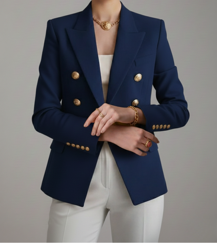 Rebecca | Double-Breasted Blazer with Gold-Tone Buttons for Women
