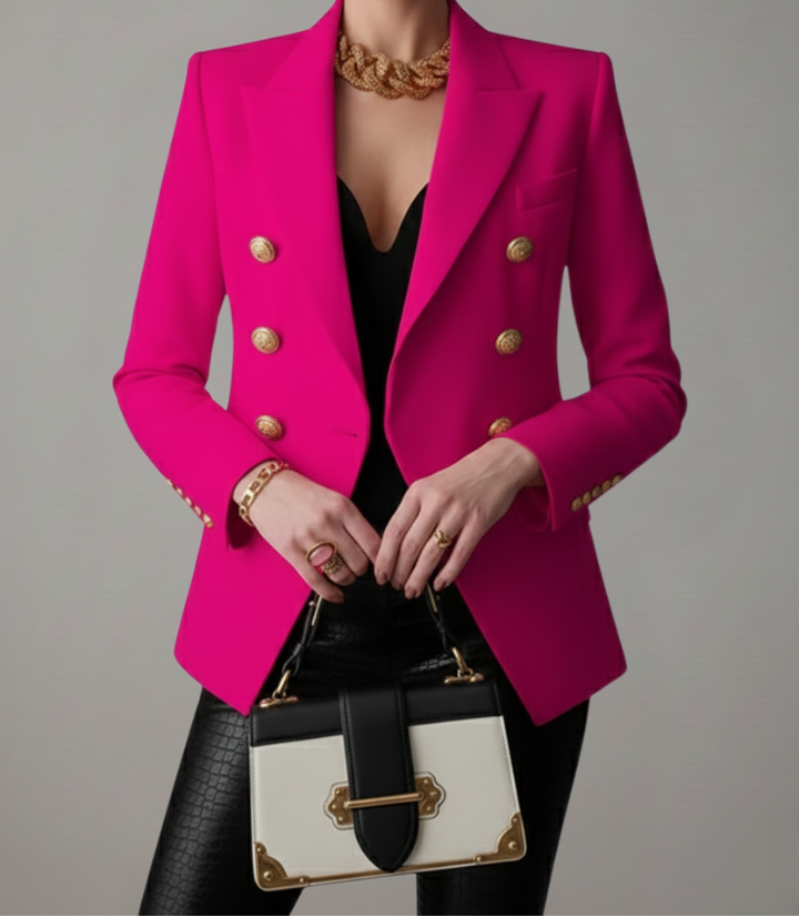 Rebecca | Double-Breasted Blazer with Gold-Tone Buttons for Women