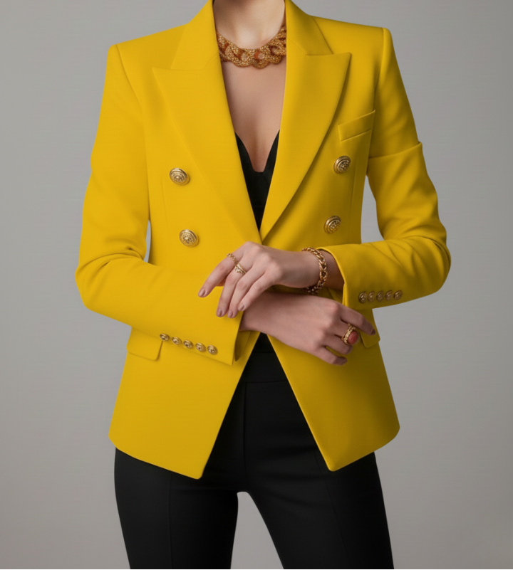 Rebecca | Double-Breasted Blazer with Gold-Tone Buttons for Women