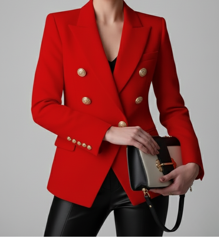 Rebecca | Double-Breasted Blazer with Gold-Tone Buttons for Women