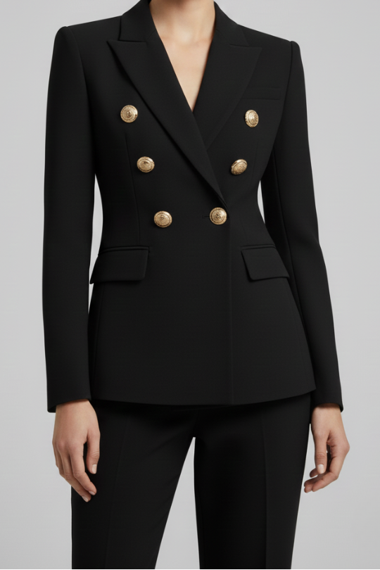 Rebecca | Double-Breasted Blazer with Gold-Tone Buttons for Women