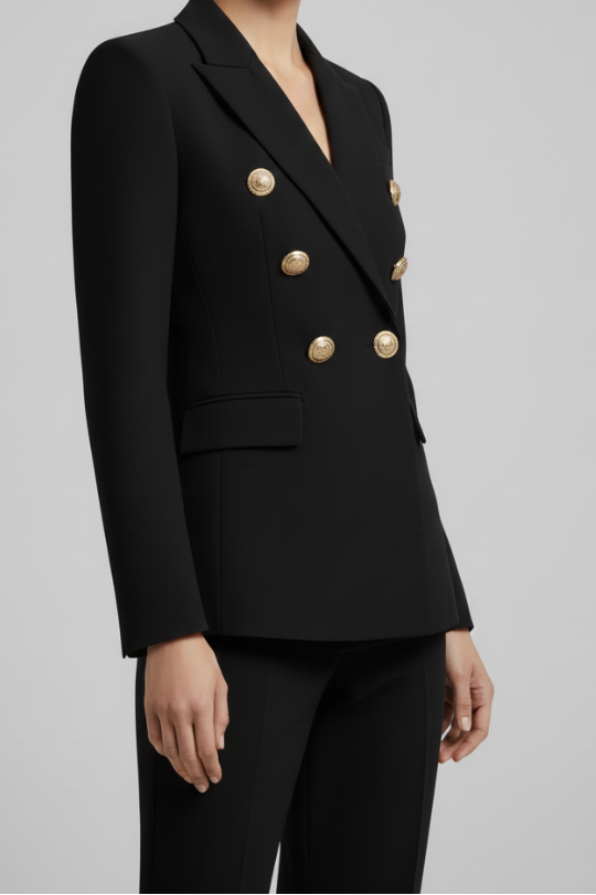 Rebecca | Double-Breasted Blazer with Gold-Tone Buttons for Women
