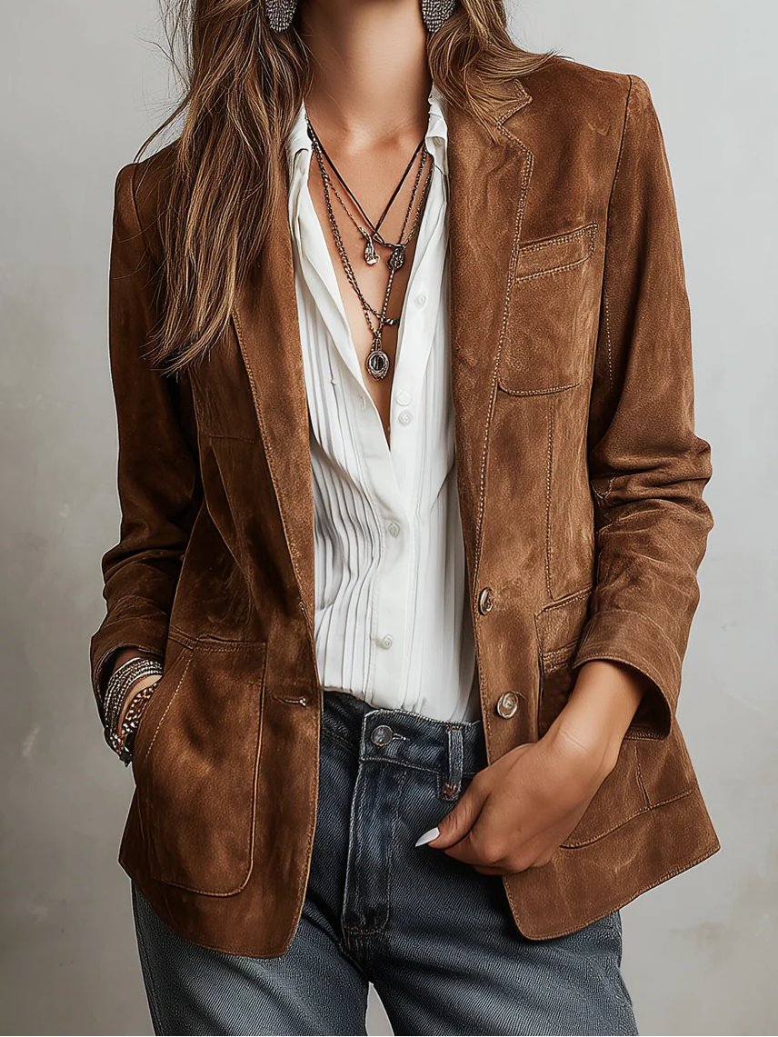 Lucia | Vintage Brown Suede Jacket