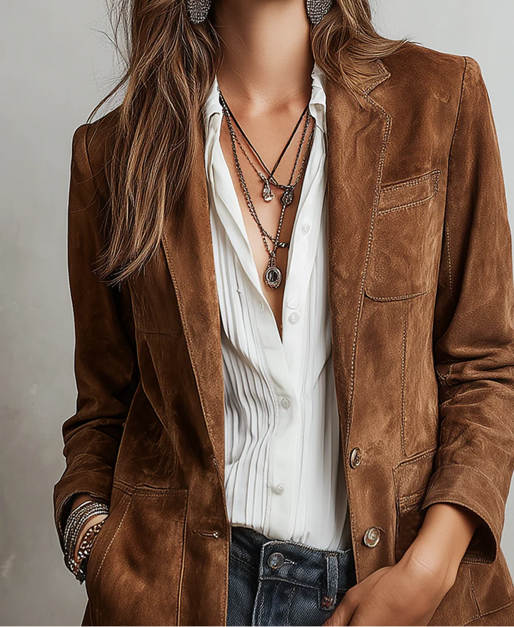 Lucia | Vintage Brown Suede Jacket