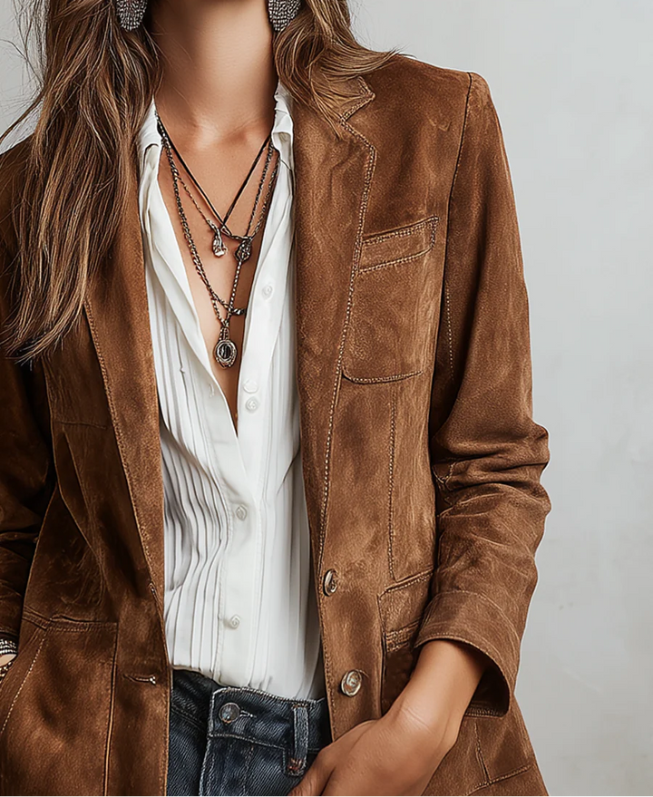 Lucia | Vintage Brown Suede Jacket