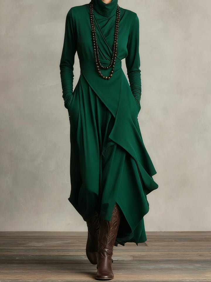 Arielle | Vintage Asymmetrical Turtleneck Dress