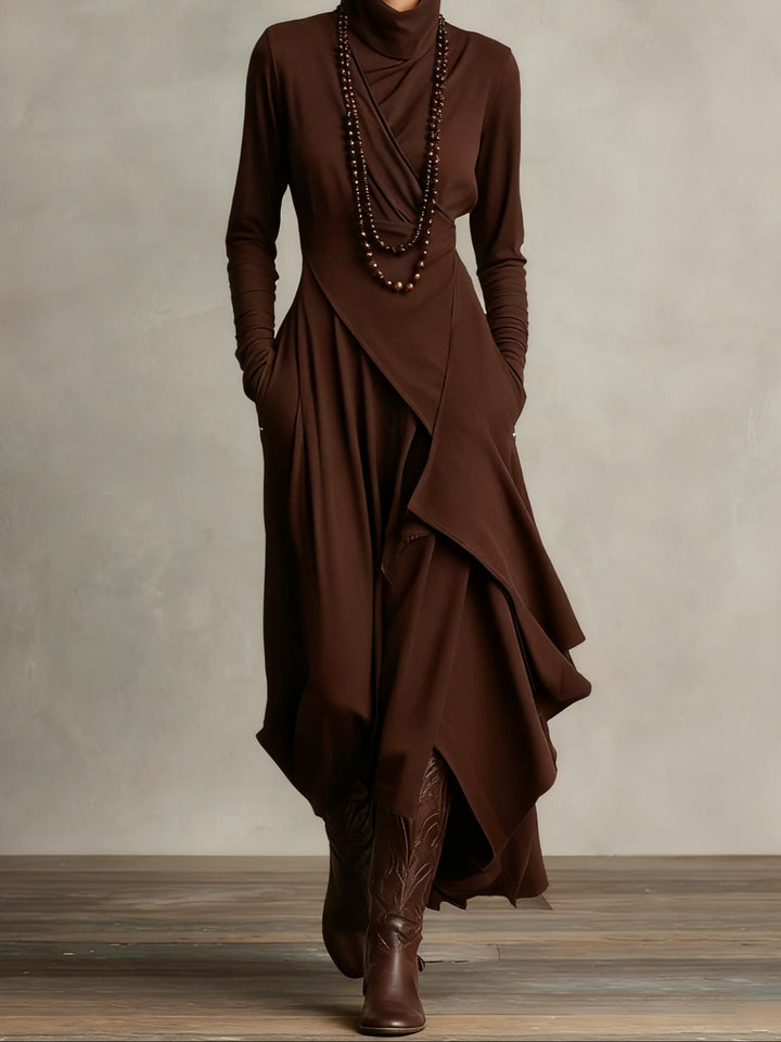 Arielle | Vintage Asymmetrical Turtleneck Dress