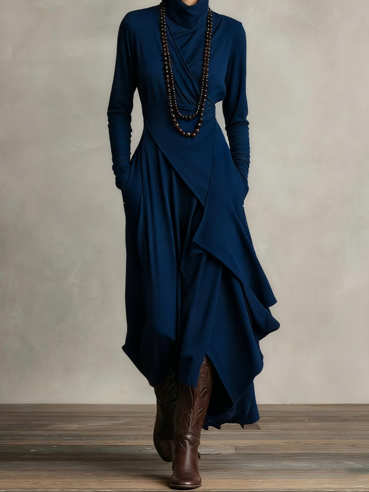 Arielle | Vintage Asymmetrical Turtleneck Dress