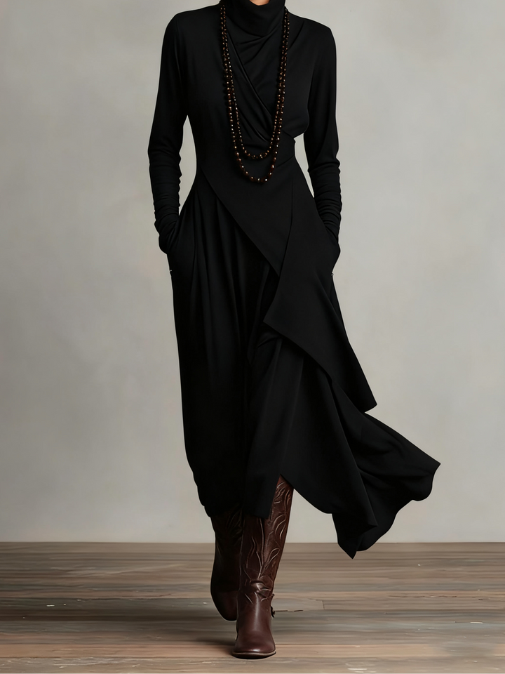 Arielle | Vintage Asymmetrical Turtleneck Dress