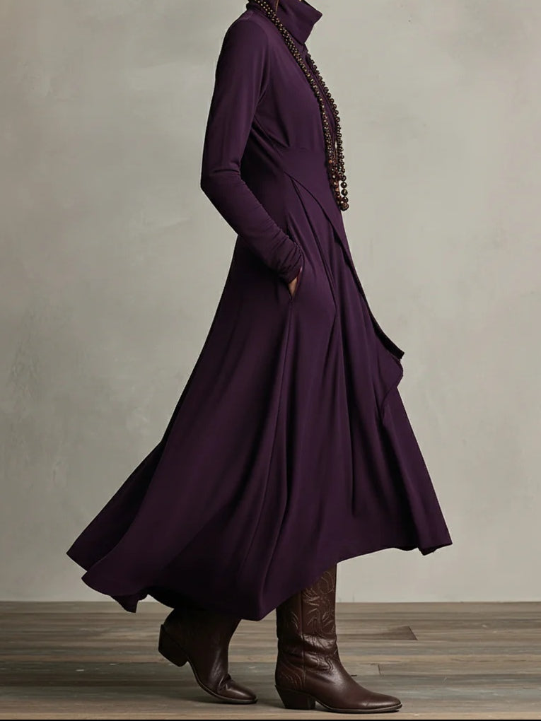 Arielle | Vintage Asymmetrical Turtleneck Dress