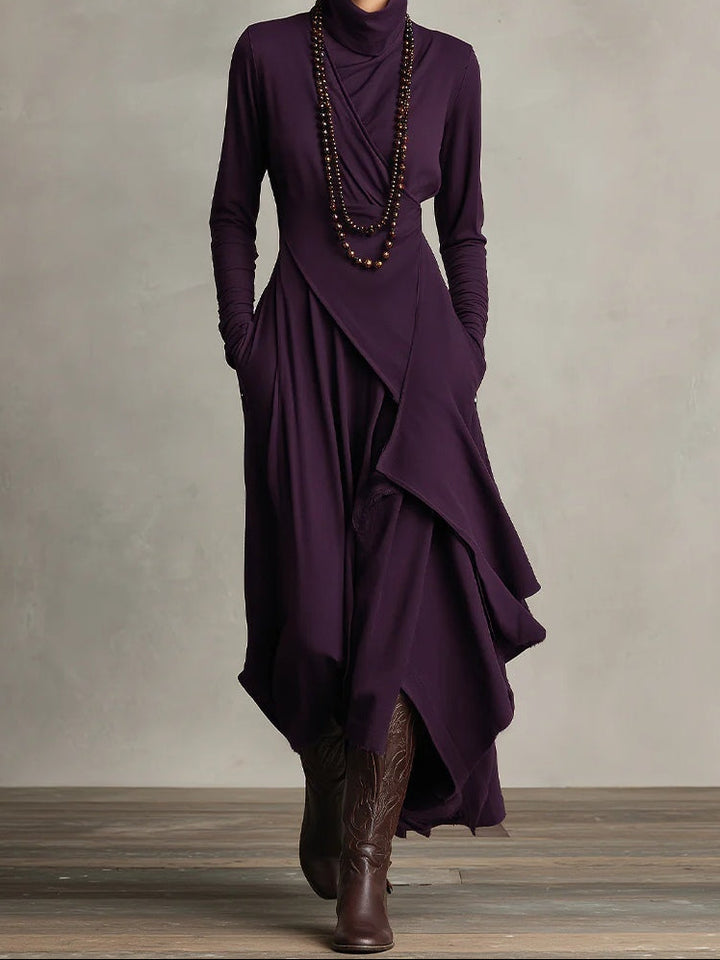 Arielle | Vintage Asymmetrical Turtleneck Dress
