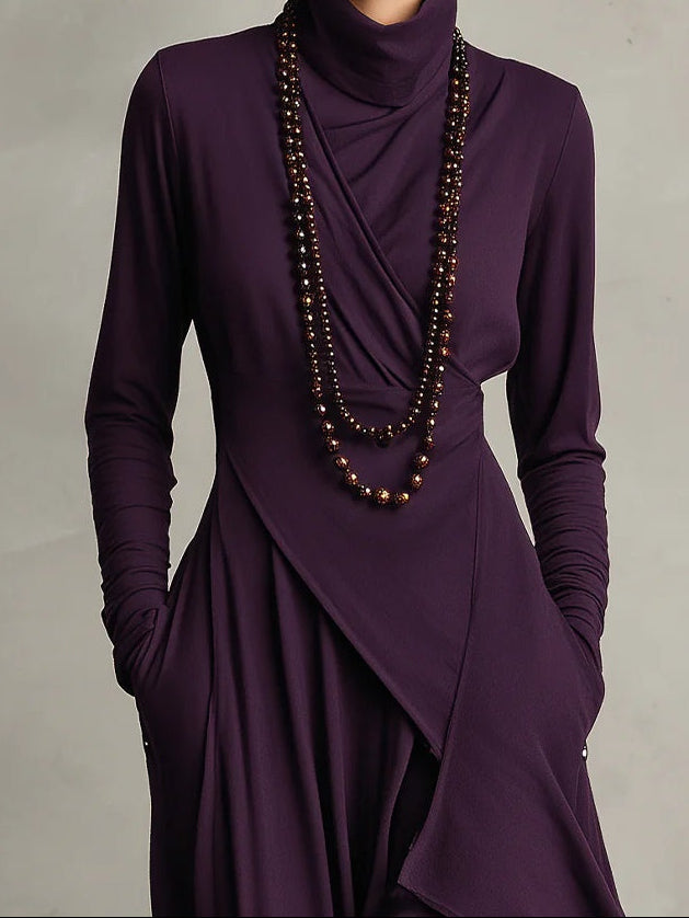 Arielle | Vintage Asymmetrical Turtleneck Dress