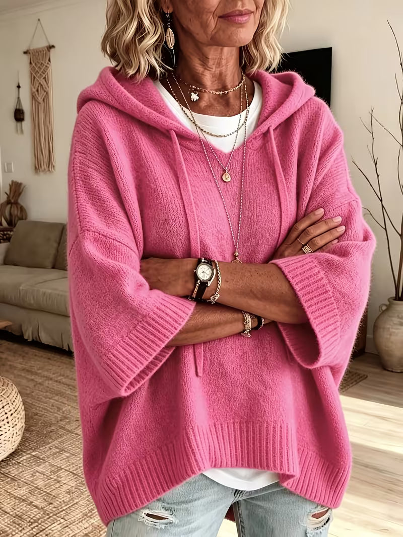 Giselle | Cozy Hooded Knit Poncho