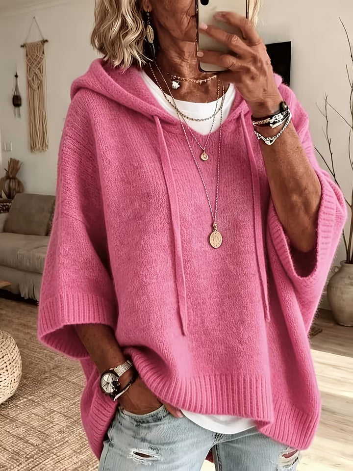Giselle | Cozy Hooded Knit Poncho
