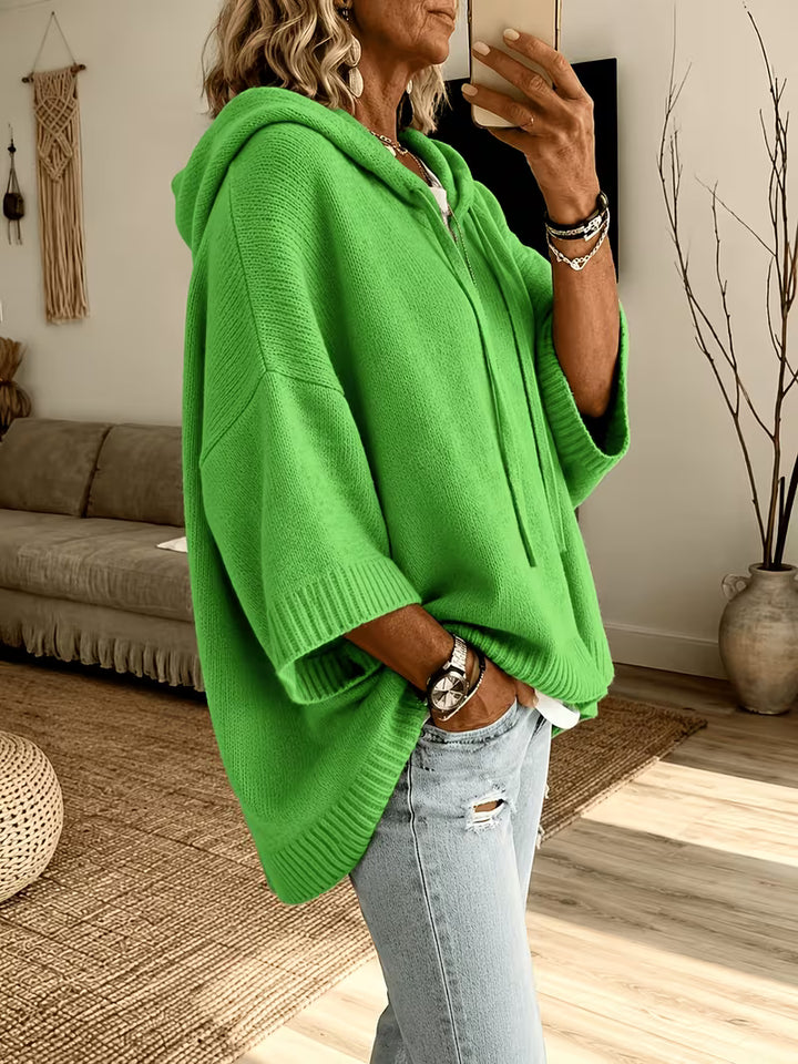 Giselle | Cozy Hooded Knit Poncho