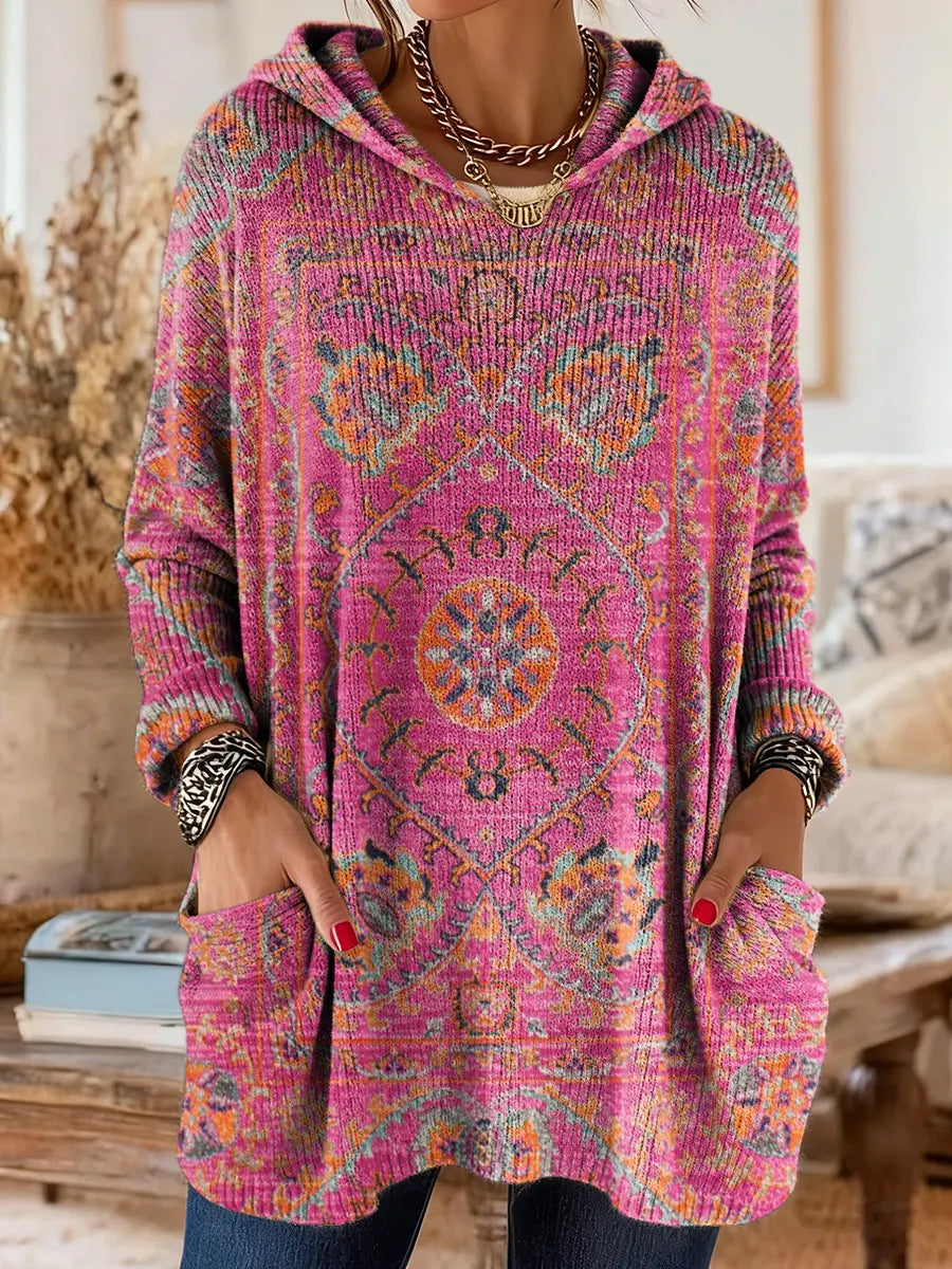 Alice | Retro Ethnic Print Hooded Tunic