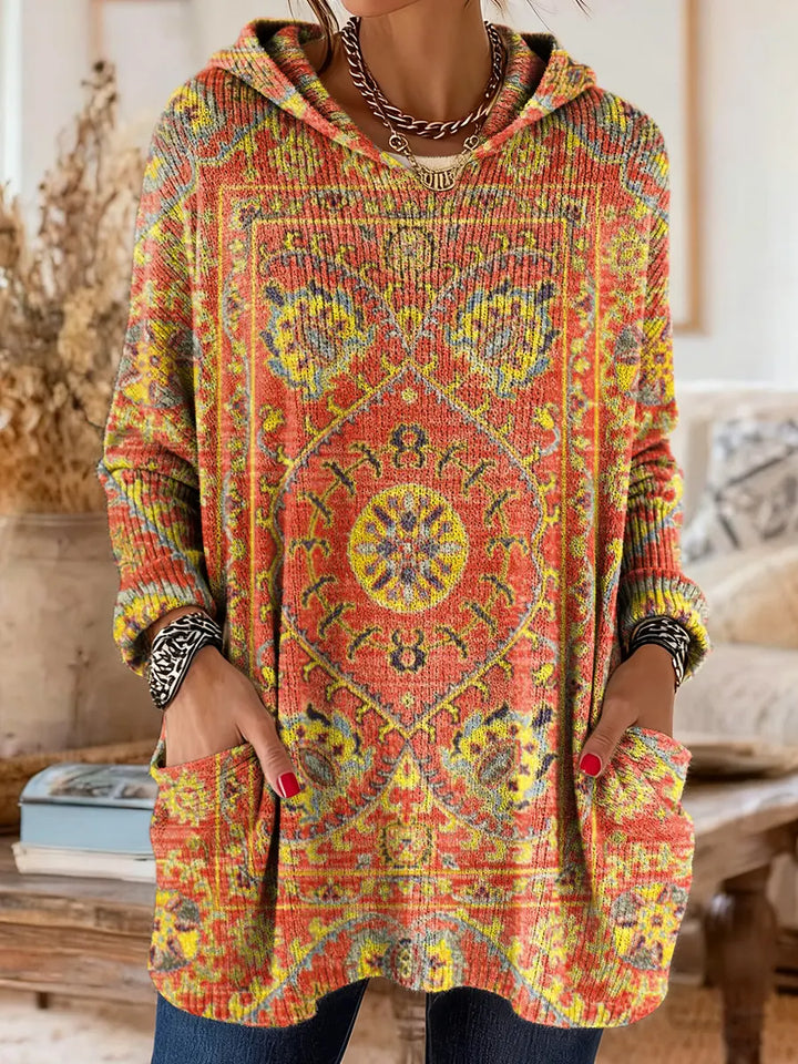 Alice | Retro Ethnic Print Hooded Tunic