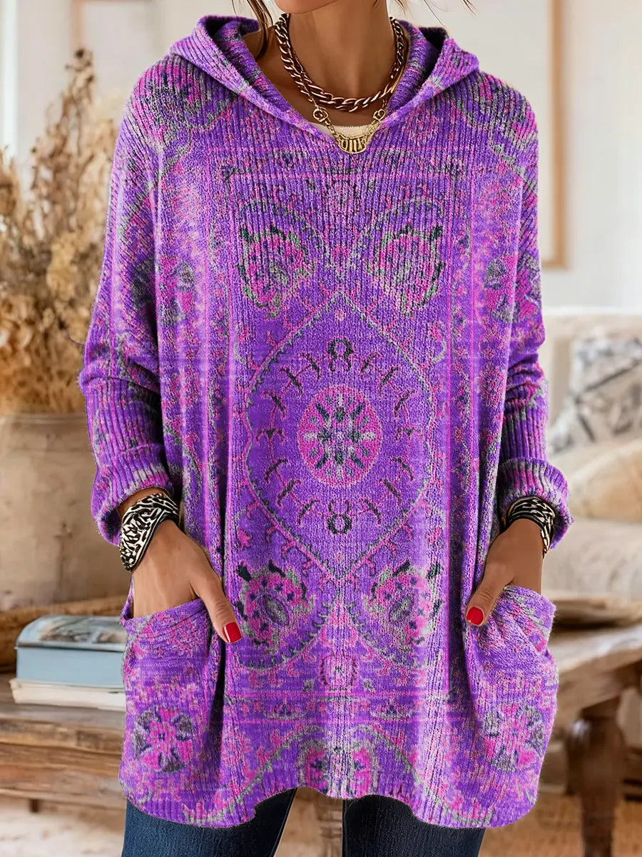 Alice | Retro Ethnic Print Hooded Tunic