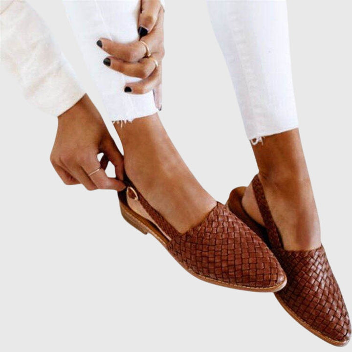 Helen | Women's Orthopaedic Woven Slingback Flats with Adjustable Strap for Summer