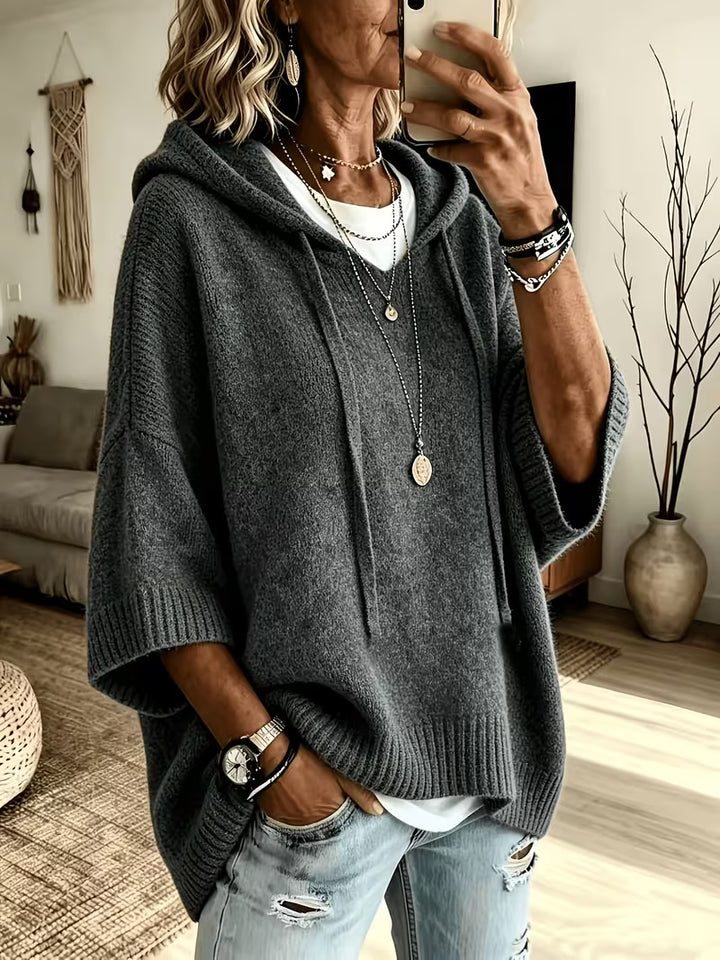 Giselle | Cozy Hooded Knit Poncho