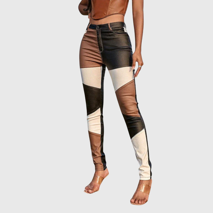 Jamie | Tube Pants with Color Block Pattern