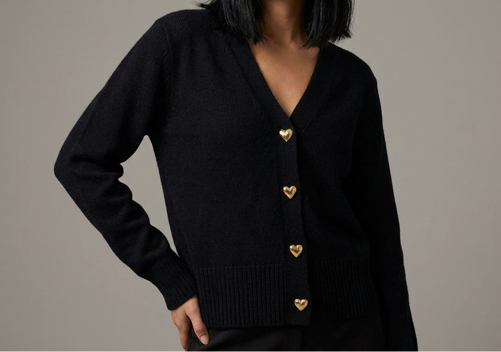 Ellie | Cozy Heart Button Cardigan