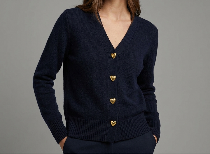 Ellie | Cozy Heart Button Cardigan