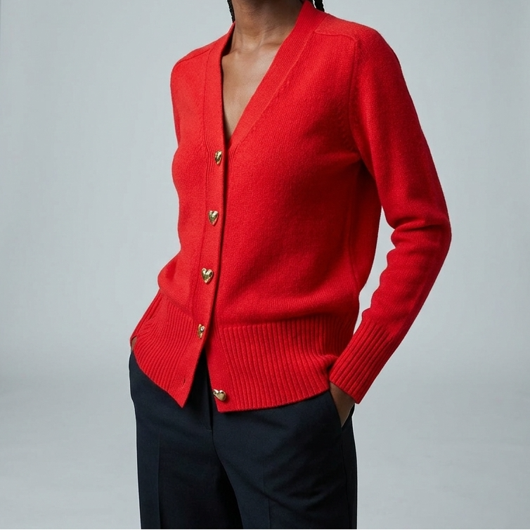Ellie | Cozy Heart Button Cardigan
