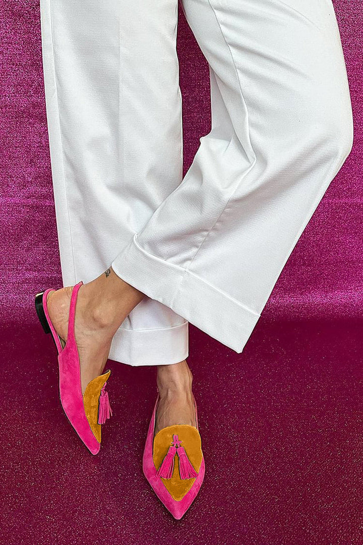 Frendessa | Fringe Ballet Flats with Ankle Strap