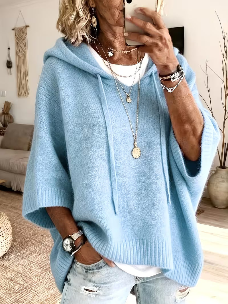 Giselle | Cozy Hooded Knit Poncho