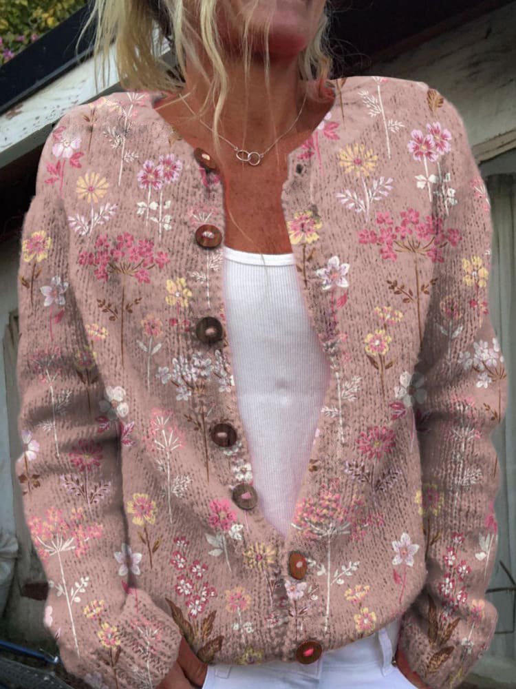 Jacqueline | Knitted Vest with Floral Pattern