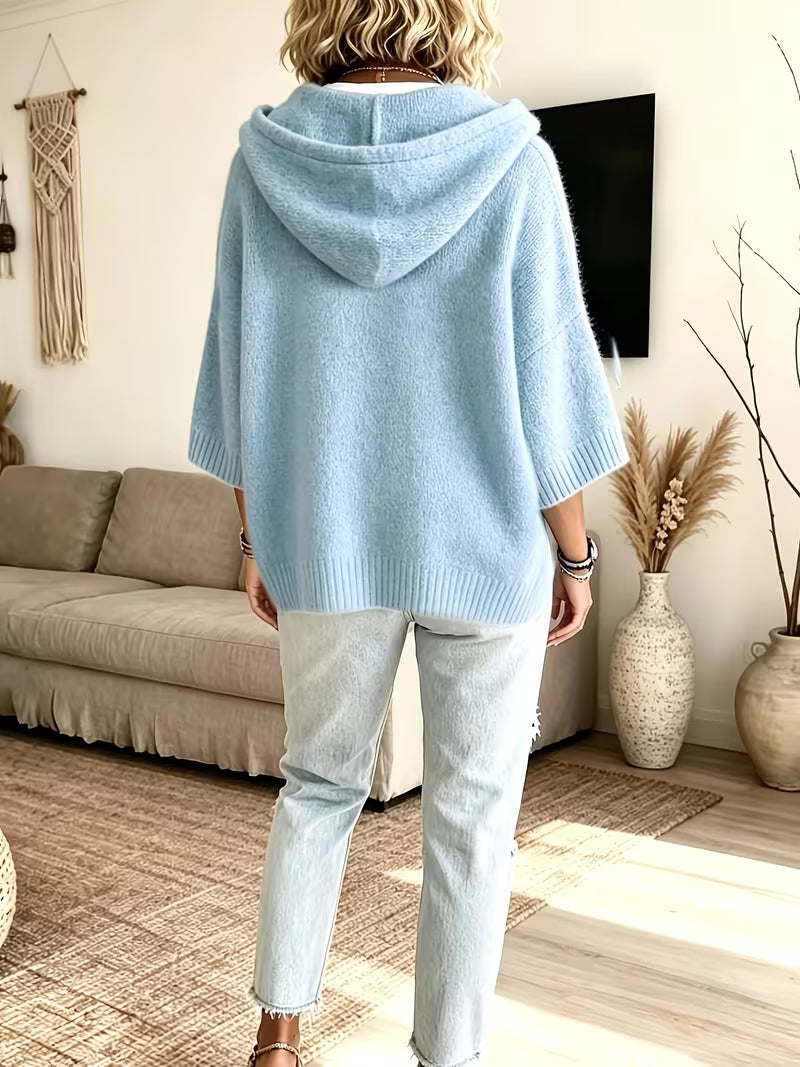 Giselle | Cozy Hooded Knit Poncho