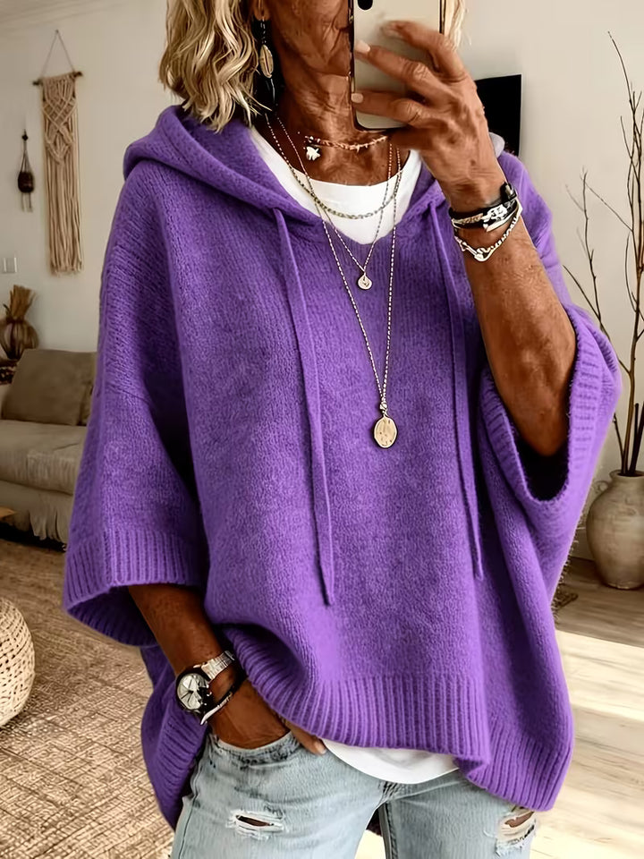 Giselle | Cozy Hooded Knit Poncho