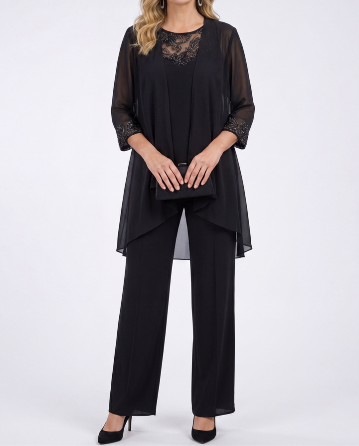 Eleanor | Flowing Jacket & Wide-Leg Pant Set