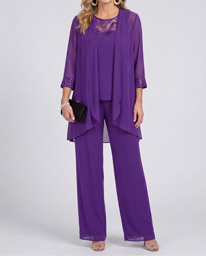 Eleanor | Flowing Jacket & Wide-Leg Pant Set