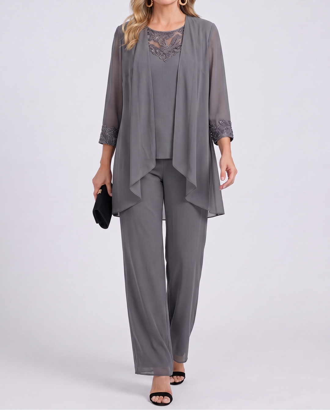Eleanor | Flowing Jacket & Wide-Leg Pant Set