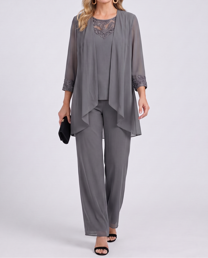 Eleanor | Flowing Jacket & Wide-Leg Pant Set