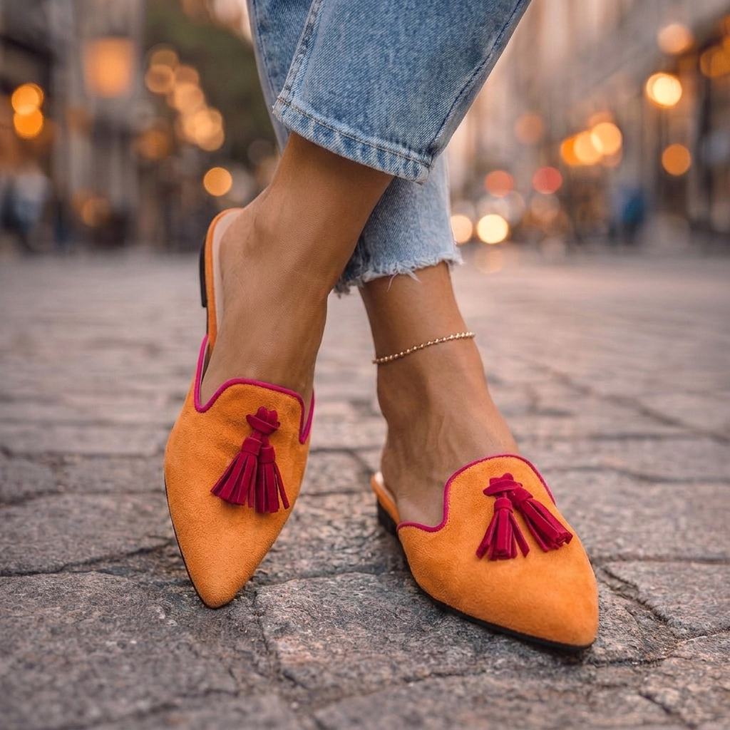 Serafina | Pointed Slides with Tassels