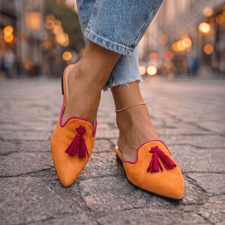 Serafina | Pointed Slides with Tassels