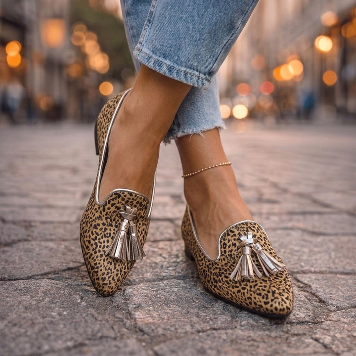 Dalia | Loafers with Tassels and Animal Print