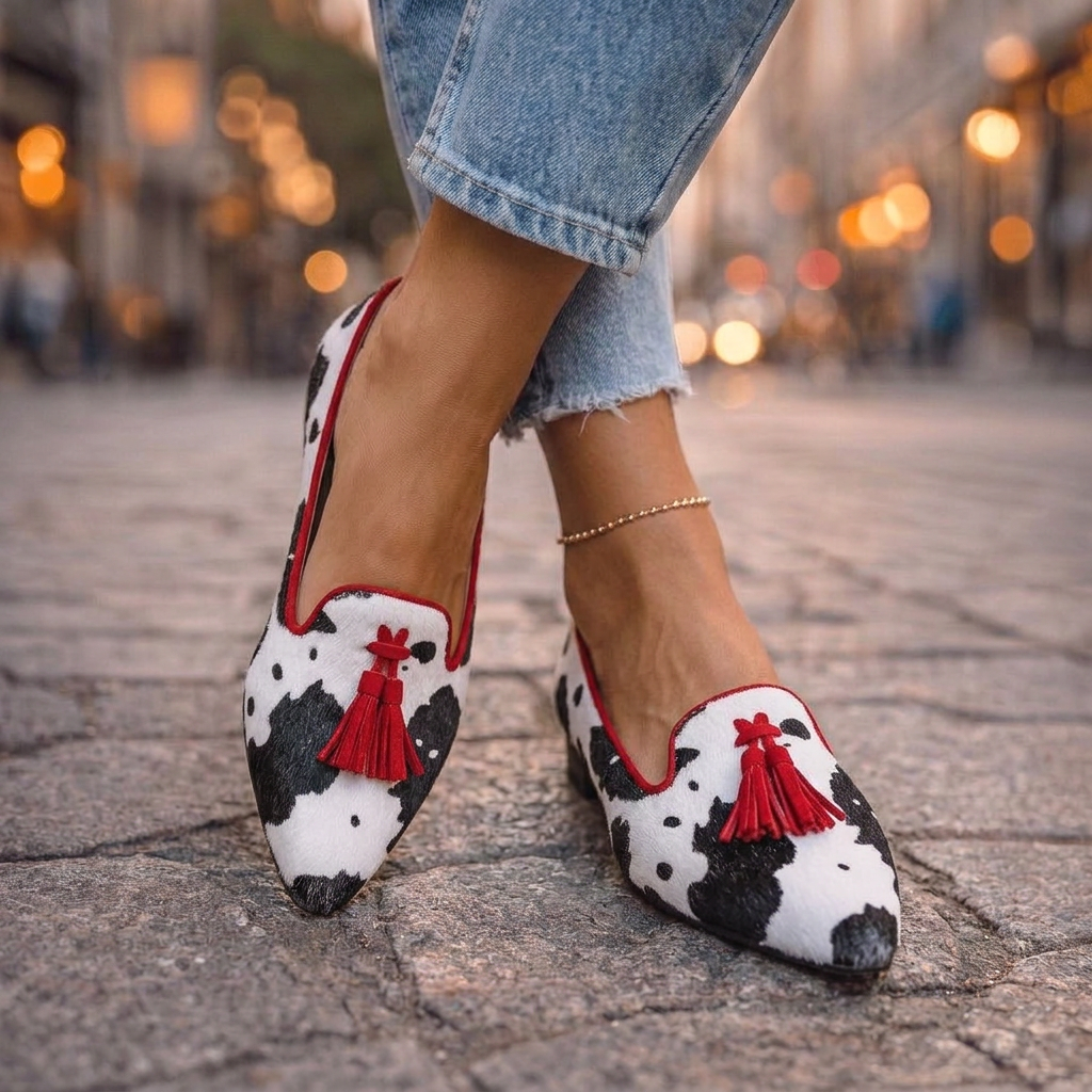 Dalia | Loafers with Tassels and Animal Print