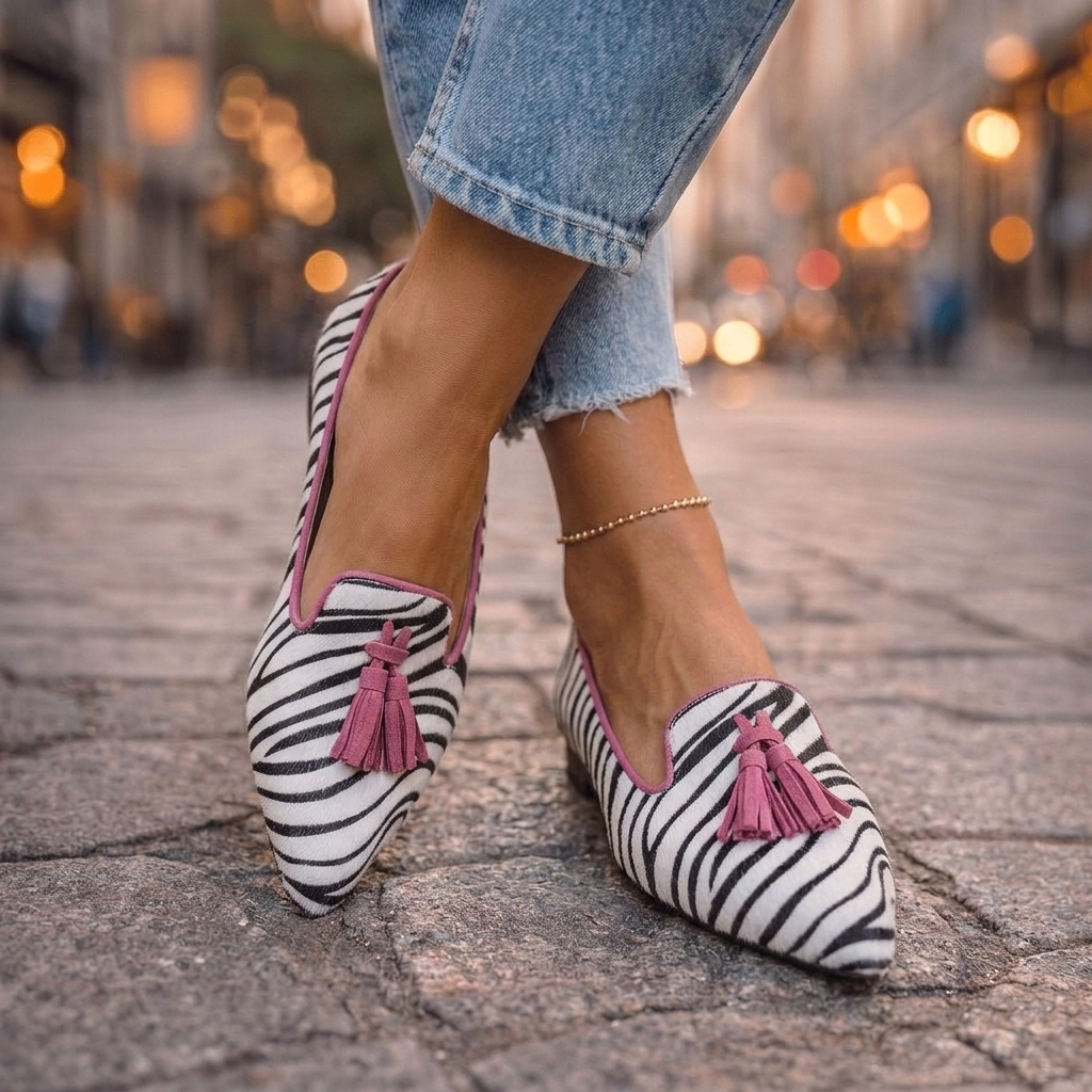Dalia | Loafers with Tassels and Animal Print