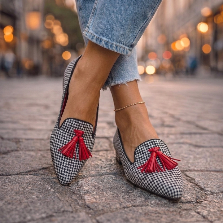 Evelyn | Pointed Flats with Tassels
