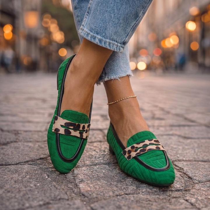 Fiorella | Leopard Slip-On Loafers