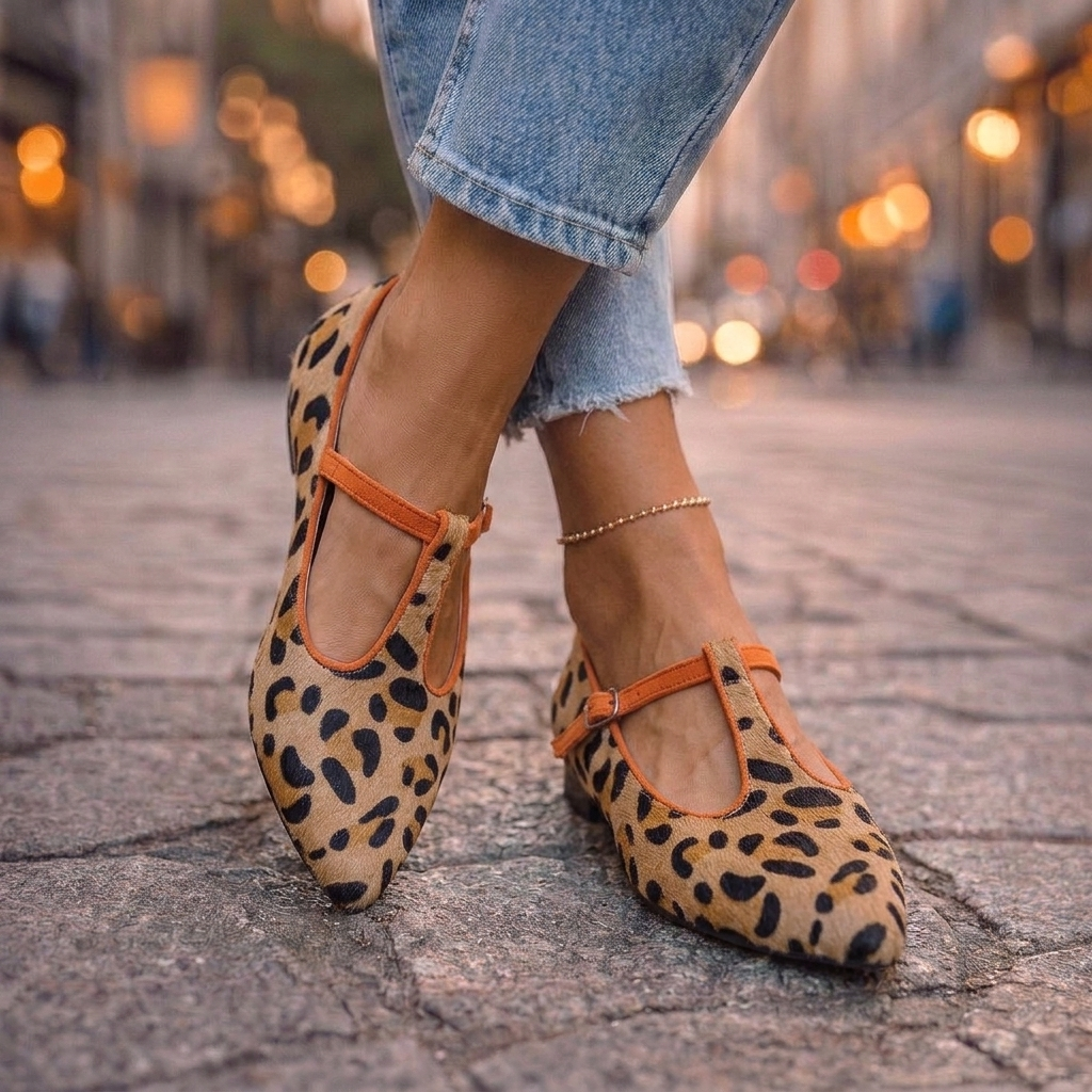 Matilde | Leopard Pointed Shoes with Buckle