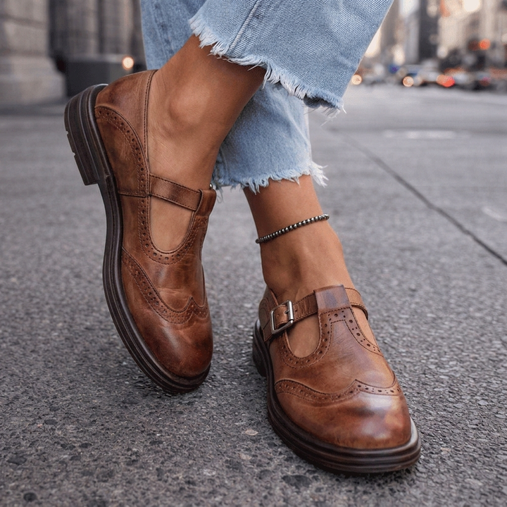 Beatrice | Burnished Brogue Mary Janes