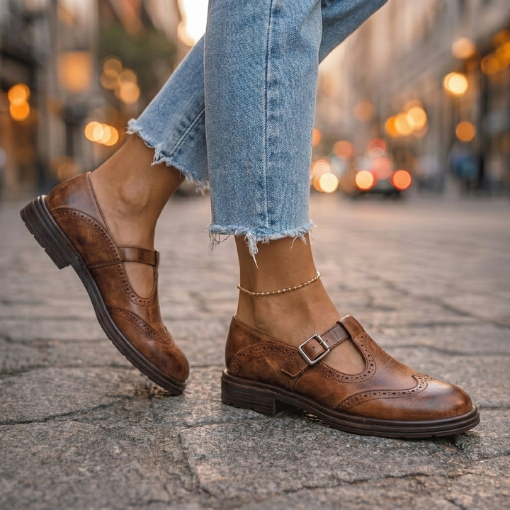Beatrice | Burnished Brogue Mary Janes
