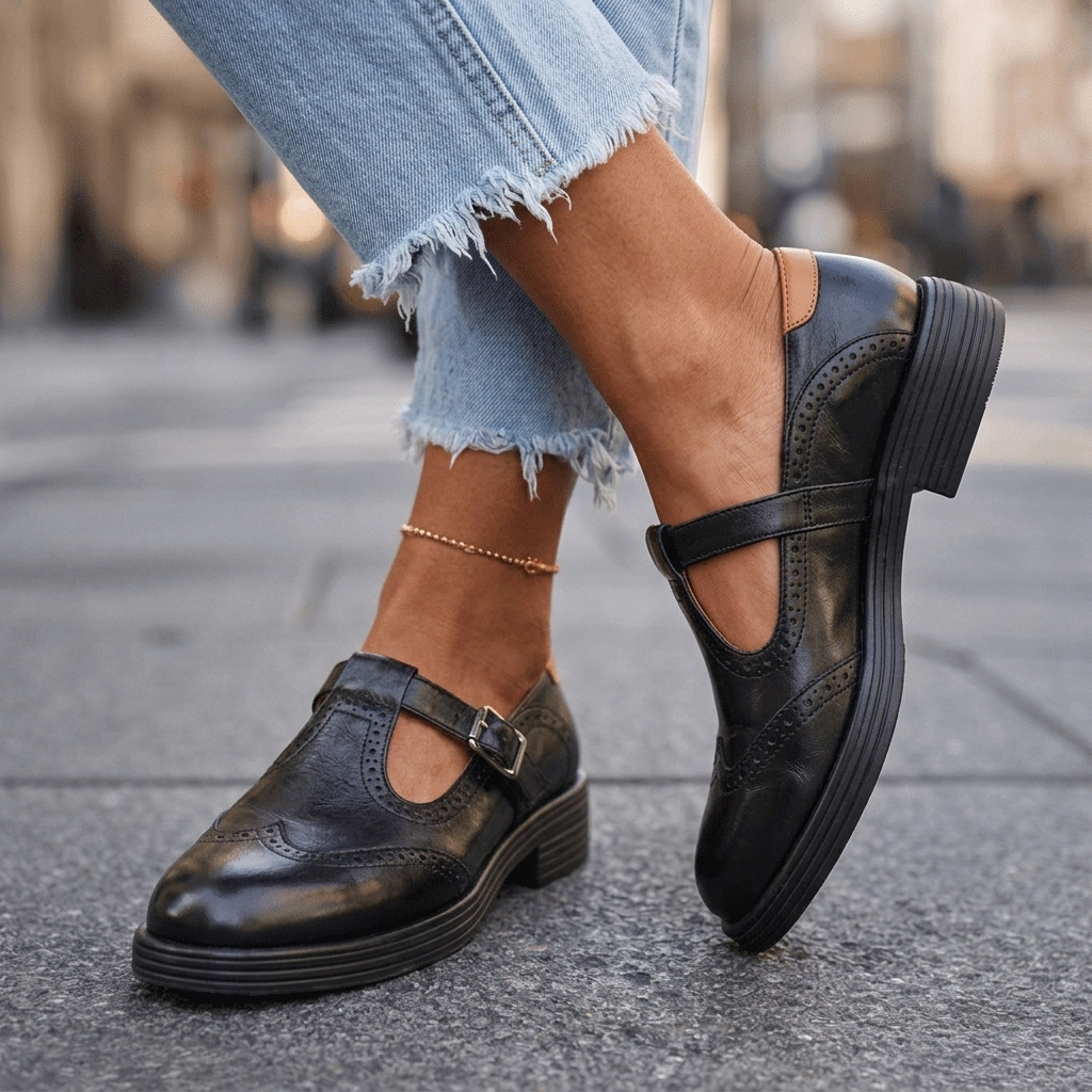 Beatrice | Burnished Brogue Mary Janes