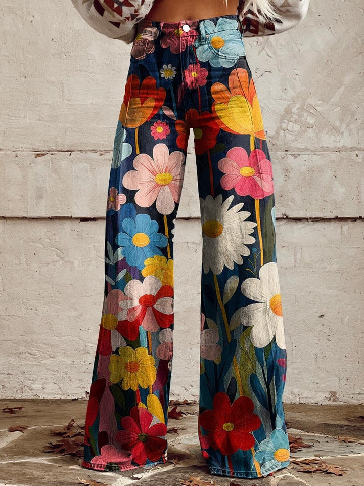 Léna - Floral Wide Leg Trousers